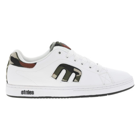 Baskets skate en cuir blanches à talon plat...
