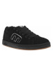 Thumbnail Baskets skate noires en cuir à semelle marron avec logos blancs et lacets noirs - Image 3