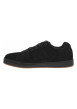 Thumbnail Baskets skate noires en cuir à semelle marron avec logos blancs et lacets noirs - Image 2