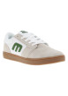 Thumbnail Baskets skate beiges en cuir à semelle marron avec logos verts et lacets plats - Image 3