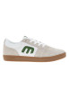 Thumbnail Baskets skate beiges en cuir à semelle marron avec logos verts et lacets plats