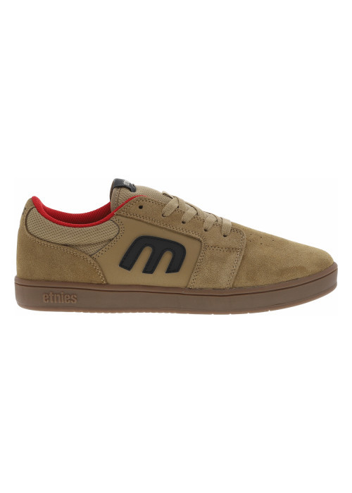 Baskets skate en cuir camel à talon plat avec logos noirs et semelle marron