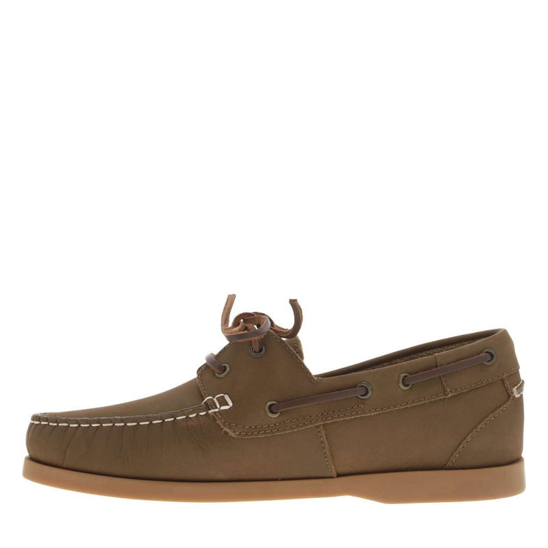 Jack & Jones - Mocassins Bateau En Cuir Marrons Avec Des Surpiqûres Beiges à Talon Décroché Bas - Marron Jack & Jones - Mocassins Bateau En Cuir Marrons Avec Des Surpiqûres Beiges à Talon Décroché Bas - Marron