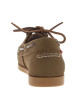Thumbnail Mocassins bateau en cuir marrons avec des surpiqûres beiges à talon décroché bas - Image 6