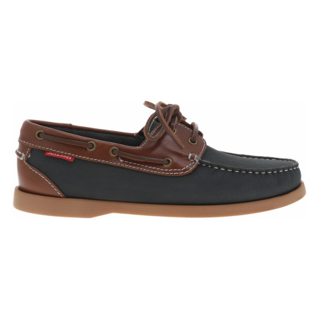 Mocassins bateau en cuir bleus marine et...