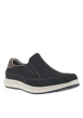 Thumbnail Sneakers en cuir bleues marine à surpiqûres grises et à fermeture slip-on - Image 3