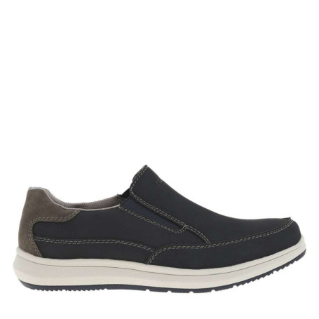 Sneakers en cuir bleues marine à surpiqûres...