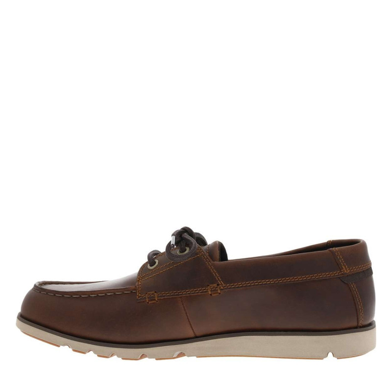 Timberland - Mocassins En Cuir Marrons Foncés Avec Le Logo à Lacets Ronds Et à Semelle Plate - Marron Timberland - Mocassins En Cuir Marrons Foncés Avec Le Logo à Lacets Ronds Et à Semelle Plate - Marron