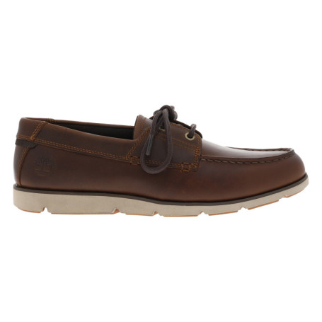 Mocassins en cuir marrons foncés avec le logo à...