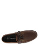 Thumbnail Mocassins en cuir marrons foncés avec le logo à lacets ronds et à semelle plate - Image 4