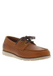 Thumbnail Mocassins en cuir marrons avec le logo à lacets ronds et à semelle plate - Image 3