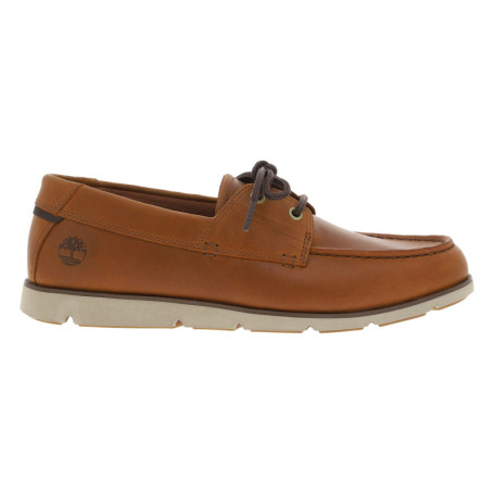 Mocassins en cuir marrons avec le logo à lacets...