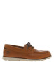 Thumbnail Mocassins en cuir marrons avec le logo à lacets ronds et à semelle plate