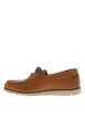 Thumbnail Mocassins en cuir marrons avec le logo à lacets ronds et à semelle plate - Image 2
