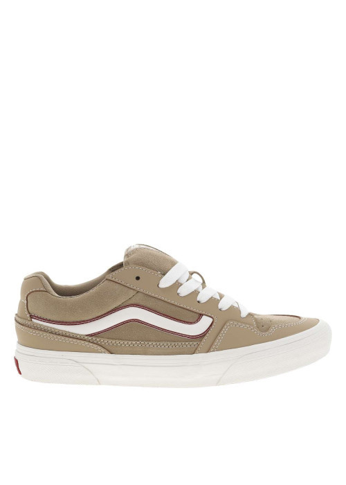 Baskets en cuir taupe larges avec des...