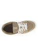 Thumbnail Baskets en cuir taupe larges avec des surpiqûres blanches et à lacets plats - Image 4