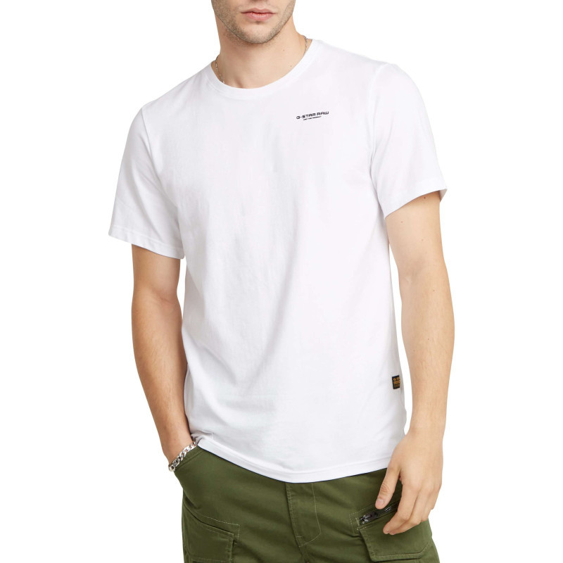 G-star Raw - T-shirt En Coton Blanc Uni Avec Une Coupe Droite Et Nom Iconique - Blanc