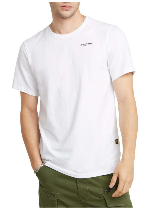 T-shirt en coton blanc uni avec une coupe droite et nom iconique