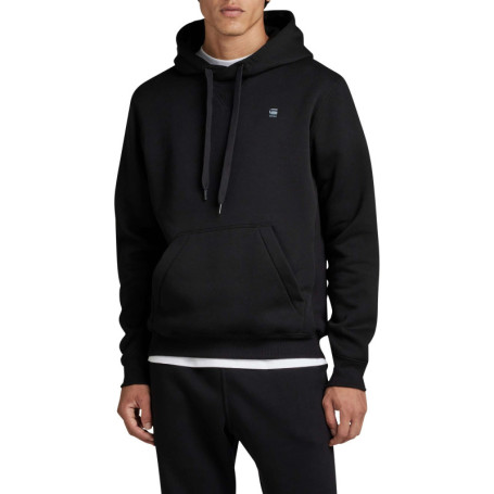 Sweat à capuche en coton noir uni avec une...