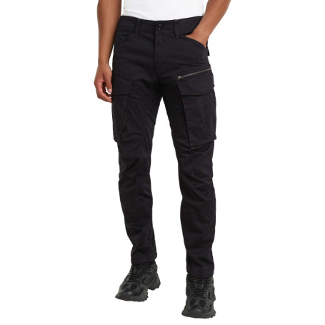 Pantalon 5 Poches en coton noir uni avec une...