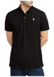 Thumbnail Polo en coton noir uni avec une coupe droite et un col boutonné