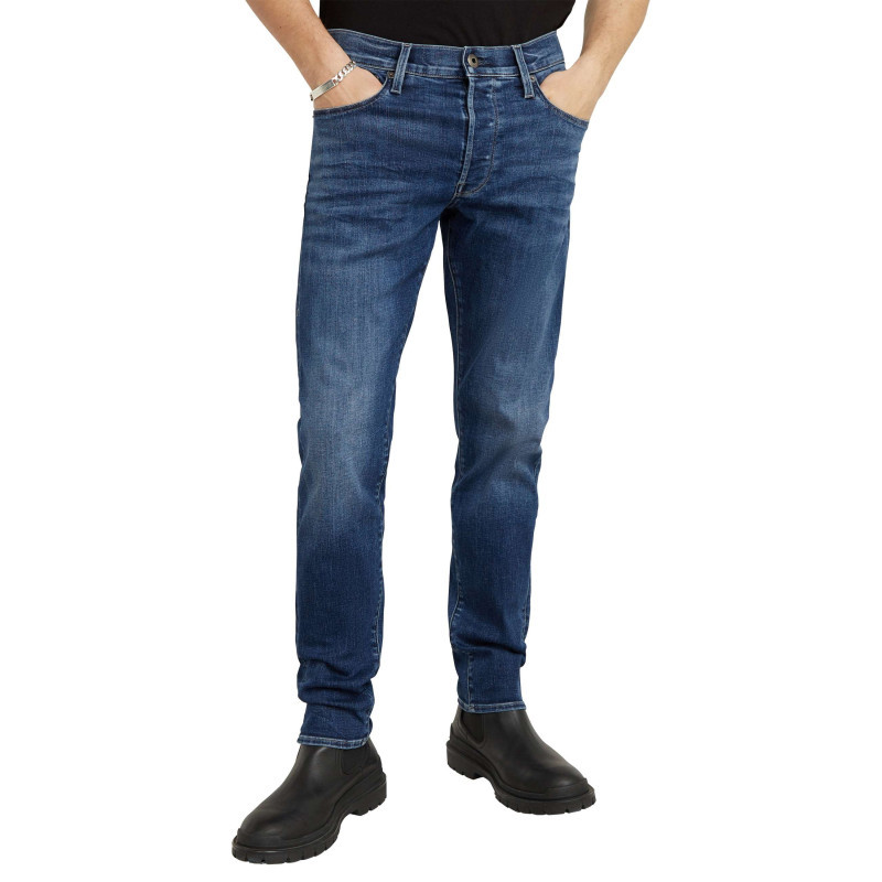 G-star Raw - Jean En Coton Bleu Avec Des Passants Pour Ceinture Et Une Coupe Slim - Bleu