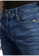 Thumbnail Jean en coton bleu avec des passants pour ceinture et une coupe slim - Image 3