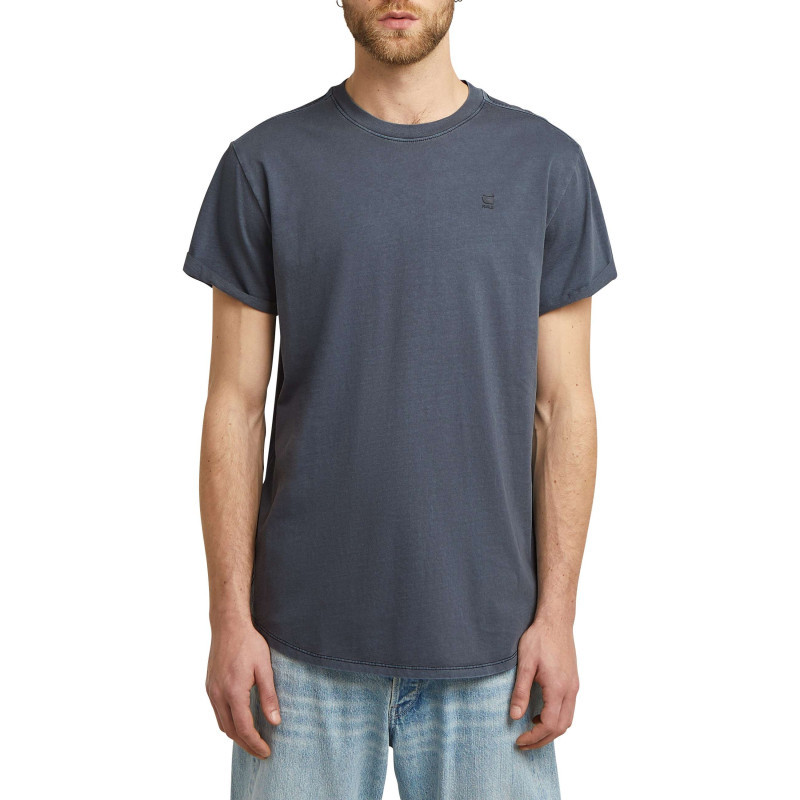 G-star Raw - T-shirt En Coton Bleu Uni Avec Une Coupe Droite Et Un Col Rond - Bleu G-star Raw - T-shirt En Coton Bleu Uni Avec Une Coupe Droite Et Un Col Rond - Bleu
