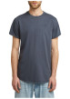 Thumbnail T-shirt en coton bleu uni avec une coupe droite et un col rond