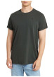 Thumbnail T-shirt en coton noir uni avec un col rond et une coupe droite