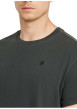 Thumbnail T-shirt en coton noir uni avec un col rond et une coupe droite - Image 3