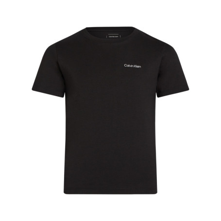 T-shirt en coton noir uni avec une coupe droite...
