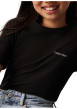 Thumbnail T-shirt en coton noir uni avec une coupe droite et un col rond - Image 3