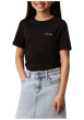 Thumbnail T-shirt en coton noir uni avec une coupe droite et un col rond - Image 4