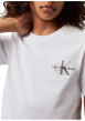 Thumbnail T-shirt en coton blanc uni avec une coupe droite et un col rond - Image 3