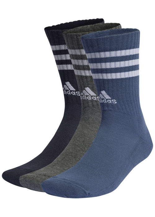 Lot de 3 paires de chaussettes mi-hautes multicolores unies avec le logo