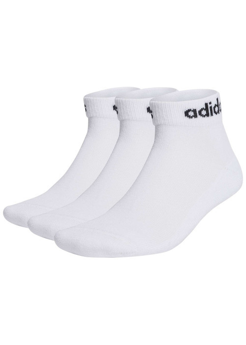 Lot de 3 paires de chaussettes basses en coton mélangé blanches unies