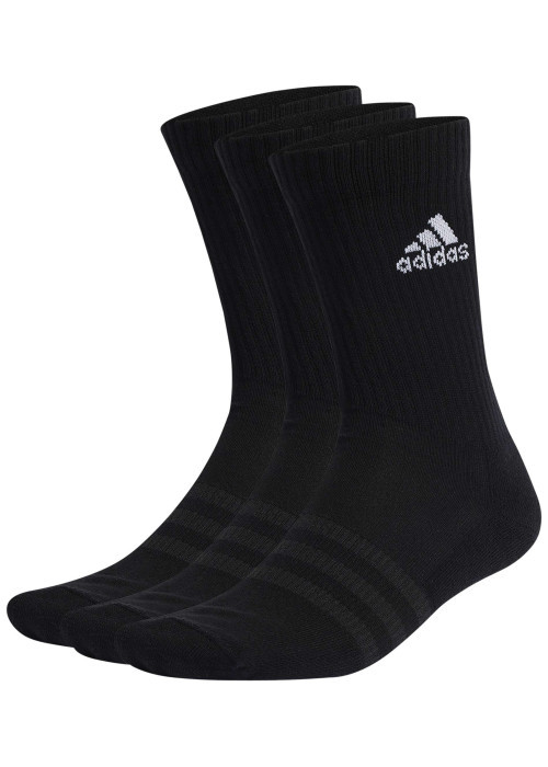 Lot de 3 paires de chaussettes mi-hautes noires unies avec le logo