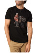 Thumbnail T-shirt en coton noir avec un imprimé fantaisie et des manches courtes