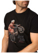 Thumbnail T-shirt en coton noir avec un imprimé fantaisie et des manches courtes - Image 3