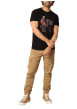 Thumbnail T-shirt en coton noir avec un imprimé fantaisie et des manches courtes - Image 4