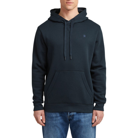 Sweat à capuche marine uni avec une poche...