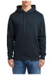 Thumbnail Sweat à capuche marine uni avec une poche kangourou et une coupe droite