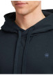 Thumbnail Sweat à capuche marine uni avec une poche kangourou et une coupe droite - Image 3