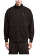 Thumbnail Sweat zippé en coton noir uni avec une coupe droite et un col montant