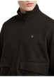Thumbnail Sweat zippé en coton noir uni avec une coupe droite et un col montant - Image 3