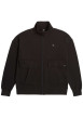Thumbnail Sweat zippé en coton noir uni avec une coupe droite et un col montant - Image 4