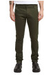 Thumbnail Pantalon 5 poches en coton kaki uni avec une coupe skinny et des passants