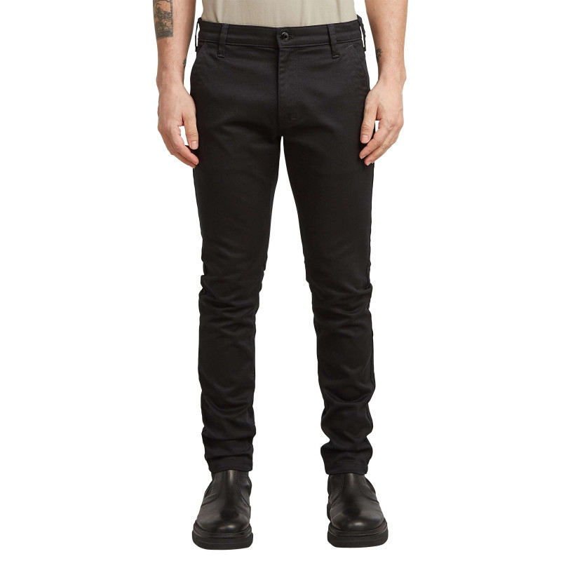 G-star Raw - Pantalon 5 Poches En Coton Noir Uni Avec Une Coupe Skinny Et Des Poches - Noir G-star Raw - Pantalon 5 Poches En Coton Noir Uni Avec Une Coupe Skinny Et Des Poches - Noir