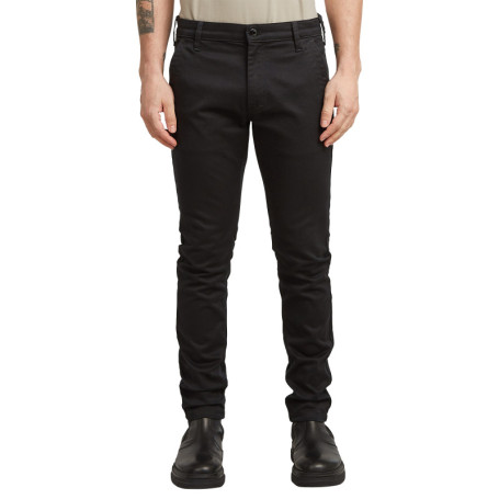 Pantalon 5 Poches en coton noir uni avec une...